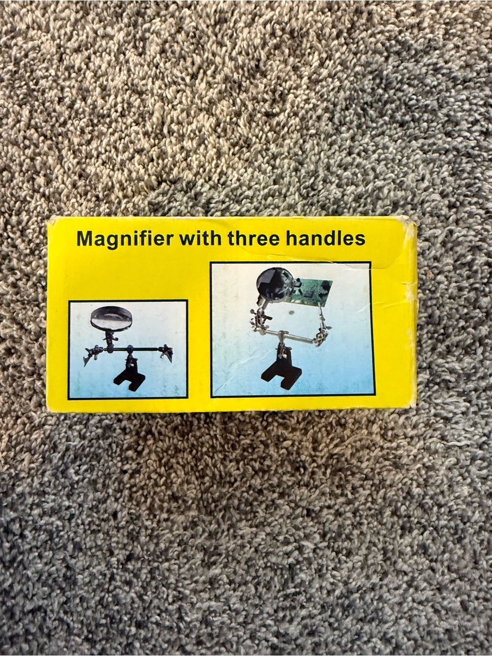 Yellow Magnifier with Three Handles - Hands-Free Electronics Helping Aid